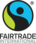 Fairtrade International logo in green, black and blue